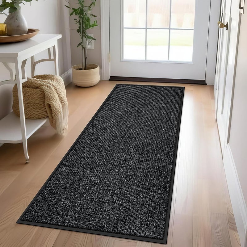 Azadx 2'x6' Indoor Outdoor Door Mat Heavy Duty Front Door Mat Ultra Absorbent Muddy Dirt Resist Welcome Door Mats Non-Slip Backing Entrance Mat for Home Commercial Outdoor Entrance Floor Mat - Image 2